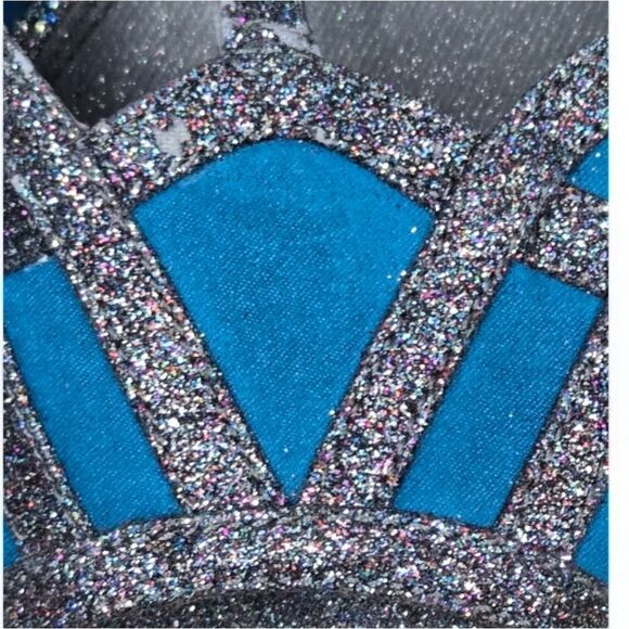 Gianni Bini Women's GB Teal Suede Glitter Platform Pumps Peep Toe 9M Formal Club - Picture 12 of 15